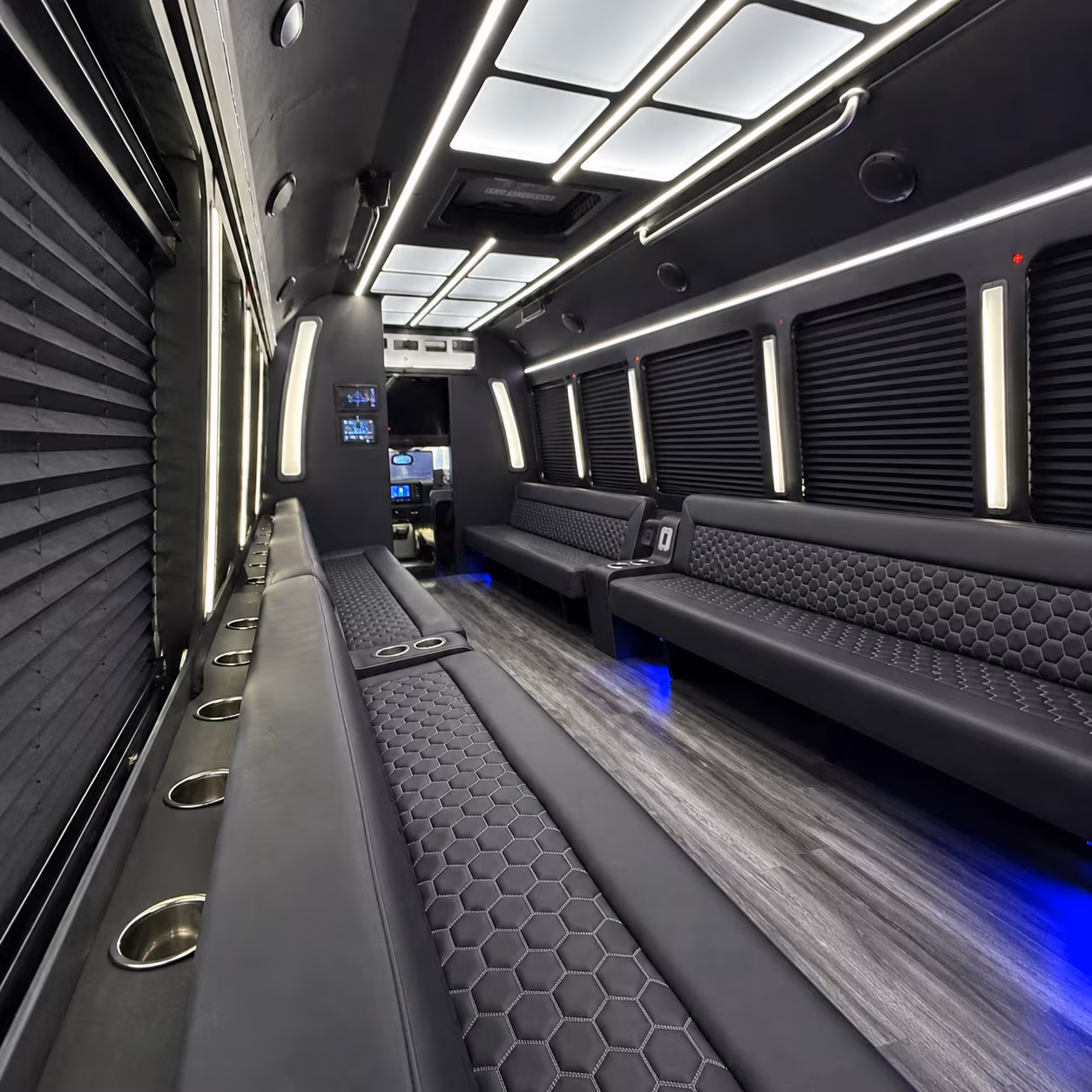 convention bus rentals for corporate groups near gillespie field